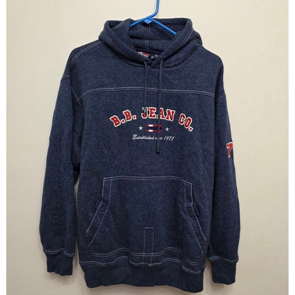 Vintage 2000's Bugle Boy Jean Co Spell Out Stitched Embroidered Y2K Style Hoodie